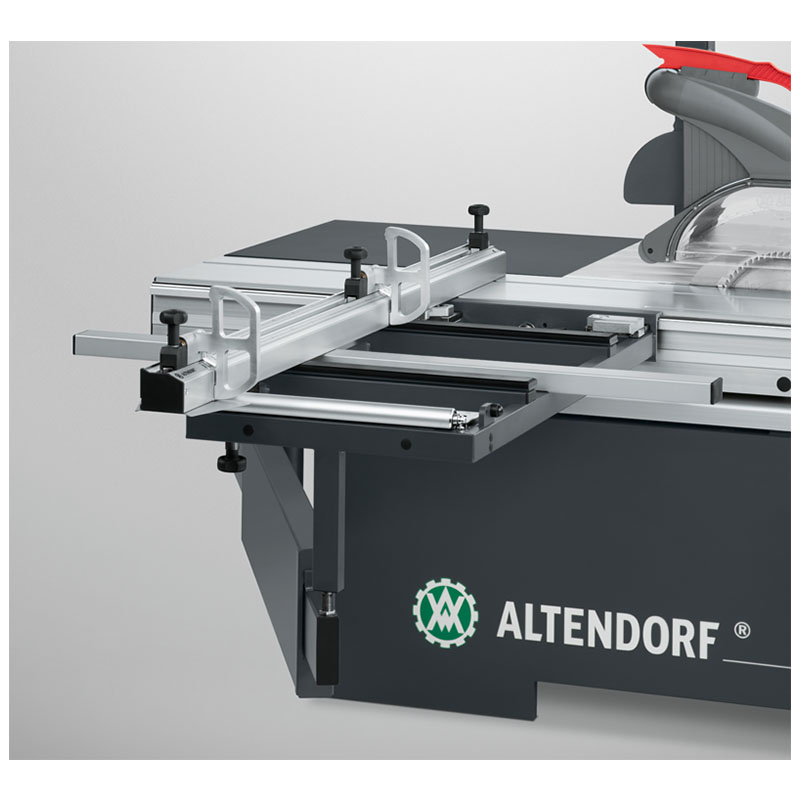 Standard crosscut fence and out rigger support on Altendorf WA 8 TE panel saw