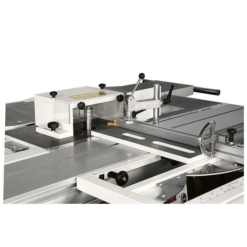 Optional tenoning table and hood on SCM Minimax C 26G combination saw spindle planer thicknesser