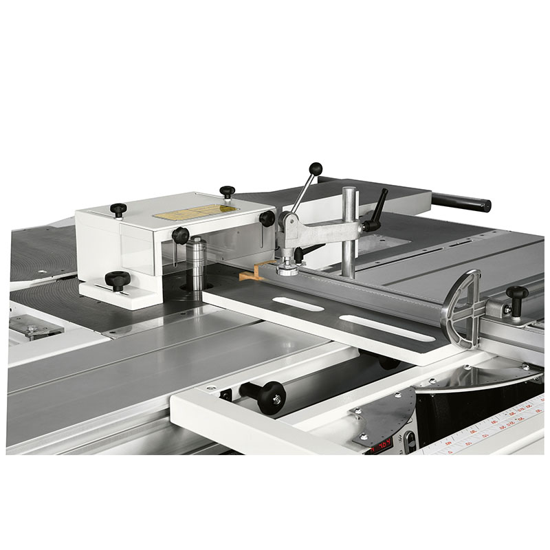 Optional tenoning table and hood on SCM Minimax C 30G combination saw spindle planer thicknesser