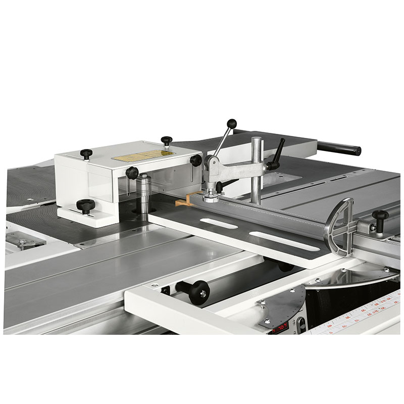 Optional tenoning table and hood on SCM Minimax CU 300C combination saw spindle planer thicknesser