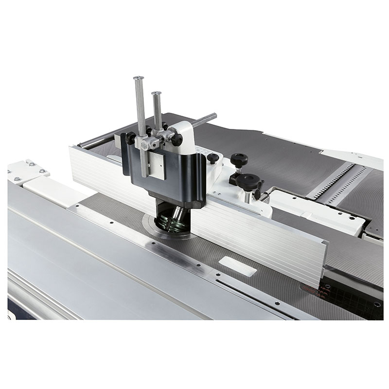 Optional fence with 3 controlled adjustments on SCM Minimax ST 4E combination saw spindle