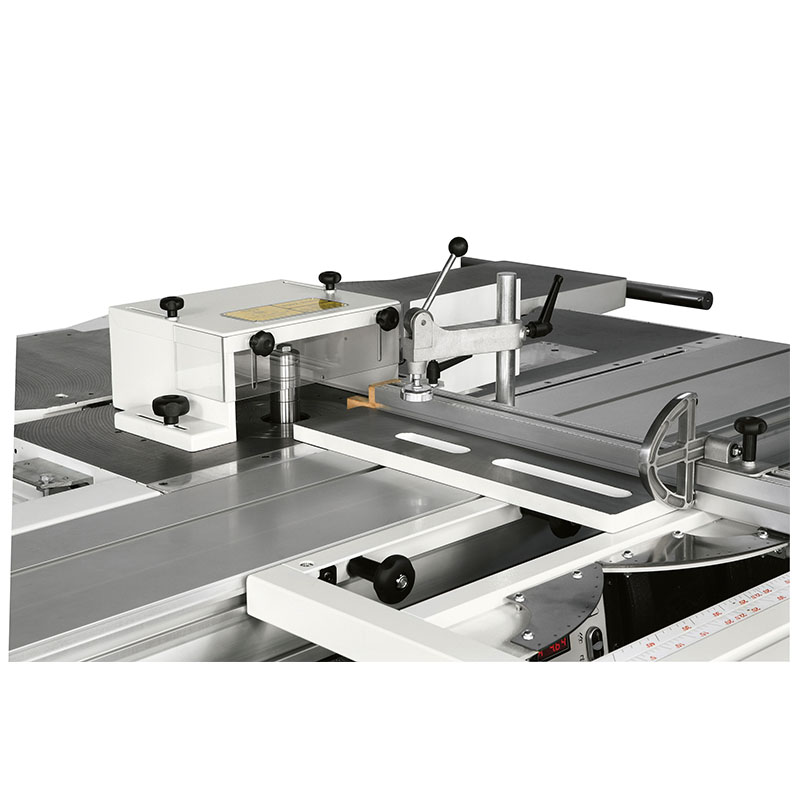Optional tenoning table and hood on SCM Minimax ST 4E combination saw spindle